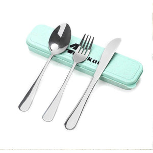 Buy now 4 Piece Travel Utensils Camping utensils Travel Silverware Set with Case Fork and Spoon Set Office Stainless Steel Reusable Trip Cutlery Set Easy to journey Lightweight Lunch Box for Men at indiglob india