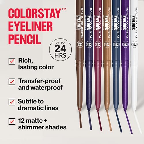 Buy now REVLON ColorStay Pencil Waterproof Eyeliner, Smudge-Proof, Eye Makeup with Built-In Sharpener, 204 Charcoal, 0.01 oz at indiglob india