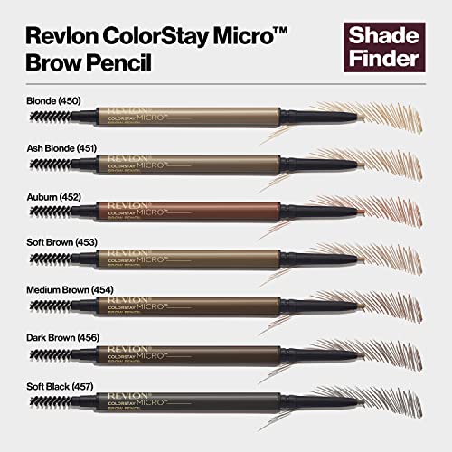 Buy now Revlon ColorStay Micro Eyebrow Pencil with Built In Spoolie Brush, Infused with Argan and Marula Oil, Waterproof, Smudgeproof, 454 Medium Brown, 0.003 oz at indiglob india