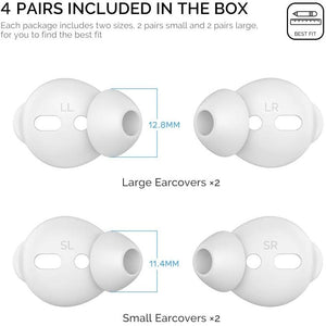 Buy now AhaStyle 4 Pairs AirPods Ear Tips Silicone Earbuds Cover [Not Fit in The Charging Case] Compatible with Apple AirPods (2 Pair Large & 2 Pairs Small, White) at indiglob india