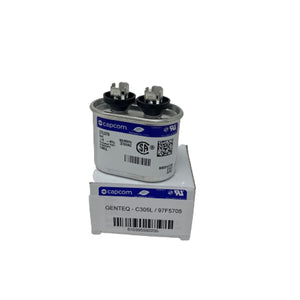 Buy now Genteq GENTEQ - C305L / 27L570 GE Capacitor Oval 5 uf MFD 370 Volt 97F5705 (Replaces Old GE# Z97F5705, 97F95702, Z97F5702), 5uf 370 Vac(VAC), 5X370 Run Capacitor at indiglob india