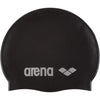 Arena Classic Unisex Soft Silicone Swim Cap for Women and Men, Intensive Training Comfortable Non-Slip Long Hair Swimming Hat - Black/Silver
