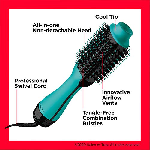 Buy now REVLON One Step Hair Dryer And Volumizer Hot Air Brush, Turquoise Volumizer, 1 Count at indiglob india