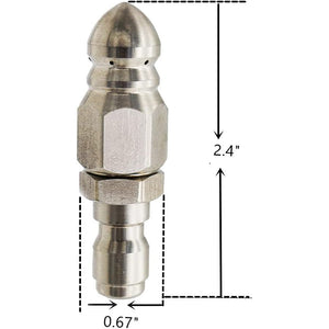Buy now Pressure Washer Sewer Jetter Nozzle with Stainless Steel, Mini Compact Durable Sewer Jet Nozzle,Pressure Drain Jetter Hose Nozzle,1/4'' Quickly Connector, 5000 PSI (1 set) at indiglob india