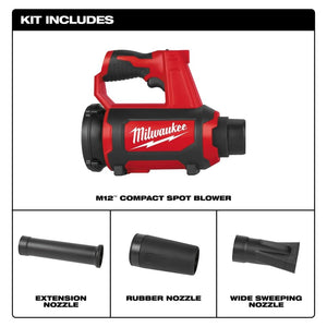 Buy now Milwaukee 0852-20 M12 Lithium-Ion Cordless Compact Spot Blower (Tool Only) at indiglob india