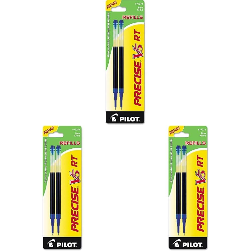 Buy now Pilot, Precise V5 RT Liquid Ink Refills, Extra Fine Point 0.5 mm, Black, Pack of 2 2 Count (Pack of 3) Blue at indiglob india