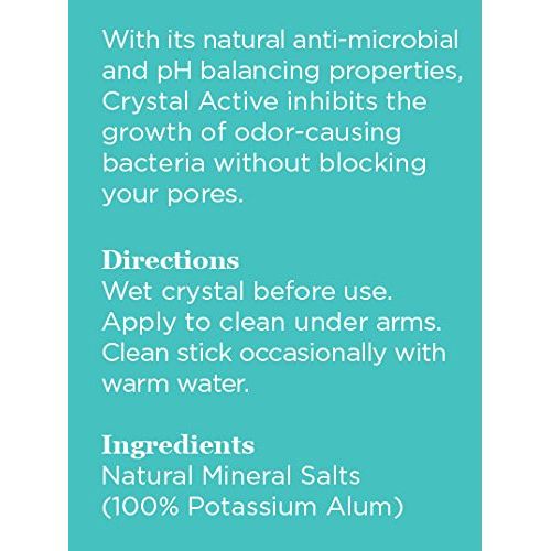 Buy now Thai Crystal Deodorant Stone, Crystal Active, 100% Natural, Long Lasting, Single Ingredient, No Aluminum Chlorohydrate or Chemicals, Unscented, Underarmed Deodorant for Women & Men, 60g (2 Pack) at indiglob india