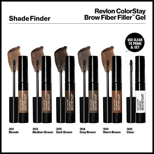 Buy now Revlon Color Stay Brow Fiber Filler, Long-wearing Volumizing Waterproof Eyebrow Gel, 301 0.23 fl. Oz, Blonde at indiglob india