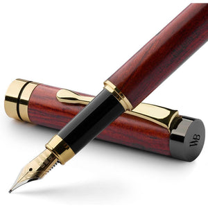 Buy now Wordsworth & Black Fountain Pen Set, Luxury Bamboo Wood - Medium Nib, Gift Case; Includes 6 Ink Cartridges, Ink Refill Converter -Journaling, Calligraphy; Drawing, Smooth Writing [Rosewood] at indiglob india