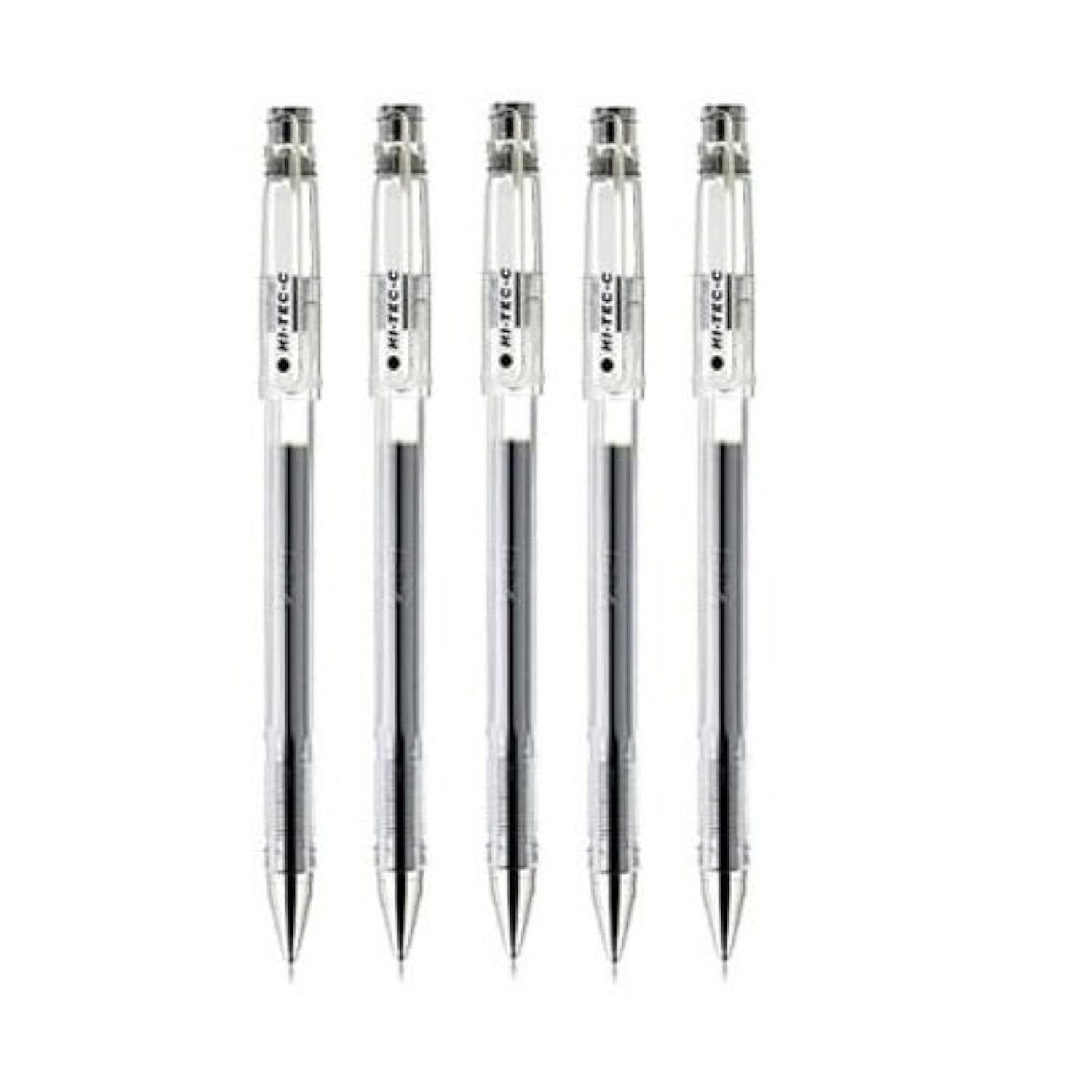 Buy now Pilot Hi-Tec-C 03 Gel Ink Pen, Micro Fine Point 0.3mm, Black Ink, LH-20C3, Value Set of 5 at indiglob india