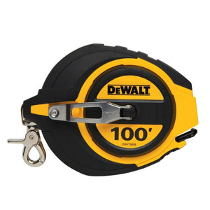 Buy now DEWALT Tape Measure, 100-Foot, Self-Lock, Solid Chrome Finish, Rubber Grip (DWHT34036L) at indiglob india