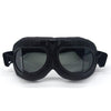 evomosa Motorcycle Goggles Vintage Pilot Style Cruiser Scooter Goggle Outdoor Sand Goggles Bike Racer Cruiser Touring Eyewear for Half Helmet - Black