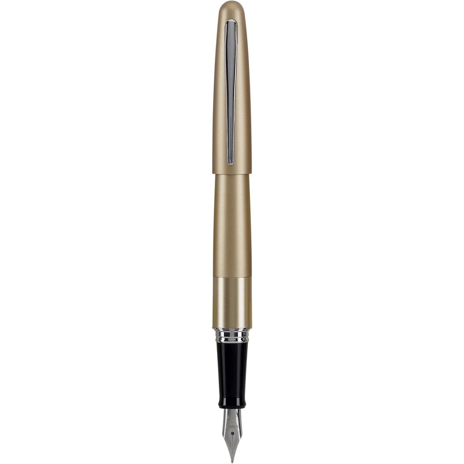 Buy now PILOT Metropolitan Collection Fountain Pen, Black Barrel, Classic Design, Medium Nib, Black Ink (91107) Gold Barrel Medium Nib at indiglob india