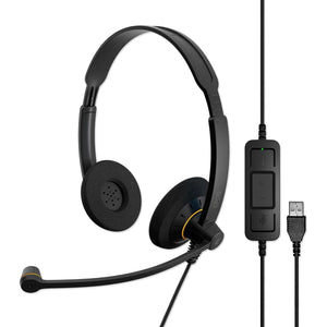 Buy now EPOS Sennheiser Consumer Audio SC 60 USB ML (504547) - Double-Sided Business Headset | For Skype for Business | with HD Sound, Noise-Cancelling Microphone, & USB Connector (Black) at indiglob india