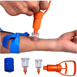 Buy now Snake Bite Kit, Bee Sting Kit, Emergency First Aid Supplies, Venom Extractor Suction Pump, Bite and Sting First Aid for Hiking, Backpacking and Camping. Includes Bonus CPR face Shield (Orange) at indiglob india