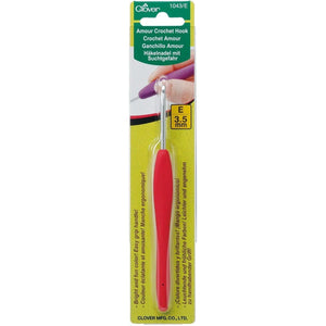 Buy now Clover 1043/E Magenta Amour Crochet Hook, Size E, 3.5mm, Red at indiglob india