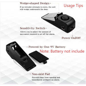 Buy now EMDMAK Door Stop Alarm with 120DB Siren Door Stop for Home & Travel (Black) (Pack of 2) at indiglob india