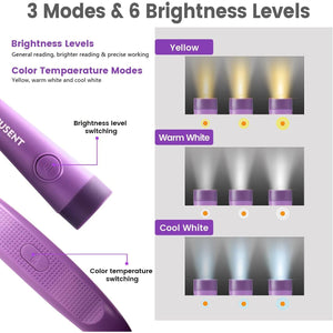 Buy now Glocusent Book Light, 3-Color & 6-Brightness Reading Light, Bendable Neck Light, 80-hr Lasting Rechargeable Lamp, Perfect Book Light for Reading in Bed, Knitting, Camping, Repairing, Book Lovers Gifts at indiglob india