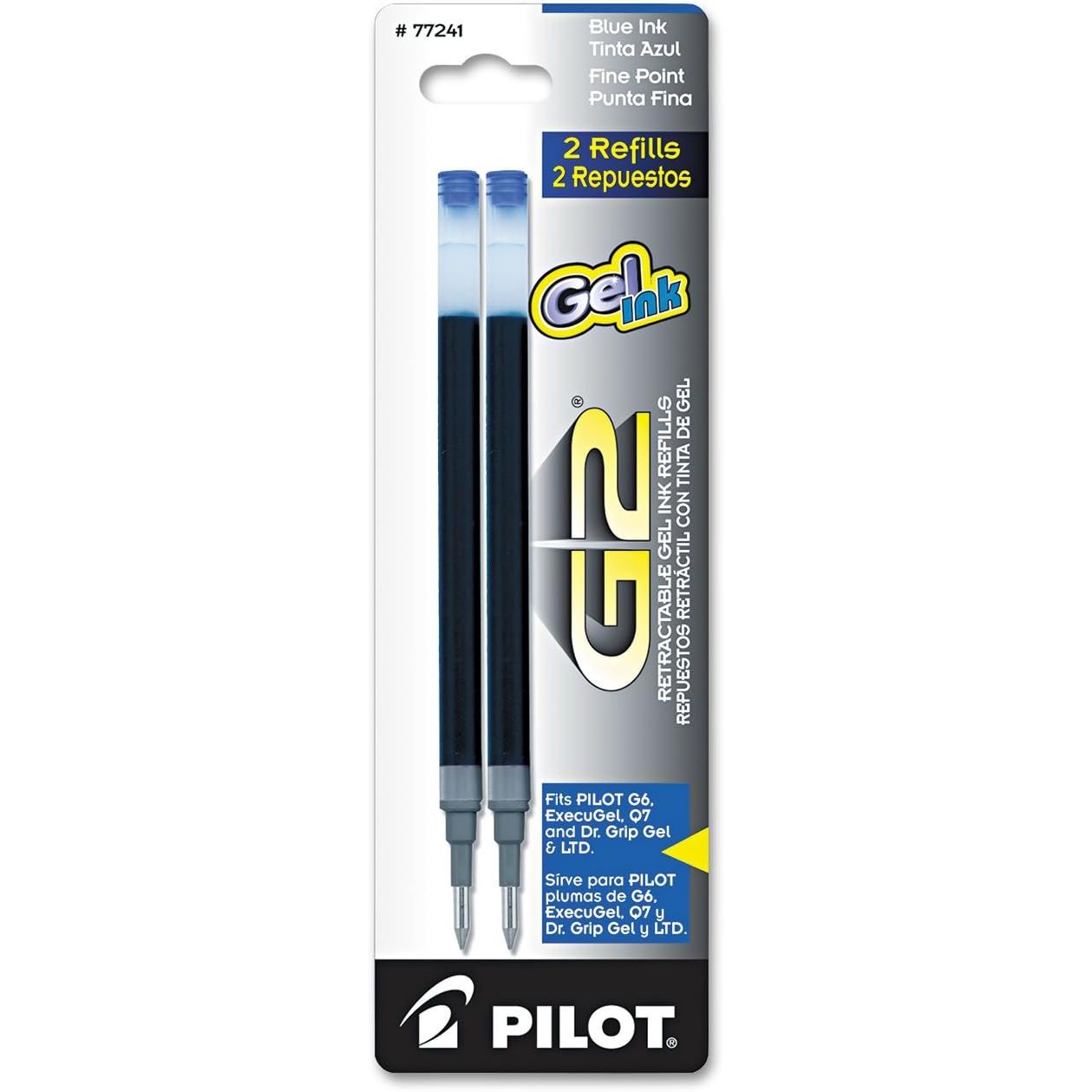 Buy now Pilot, G2 Gel Ink Refills, Extra Fine Point 0.5 mm, Black, Pack of 2 2 Count (Pack of 1) Blue Fine Point at indiglob india