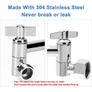 Buy now NearMoon Adjustable Shower Arm Universal Connection, Extension Arm, Adjust Angle to Upgrade Shower Experience, Easy to Install, Anti-leak (11 Inch, Chrome Finish) at indiglob india