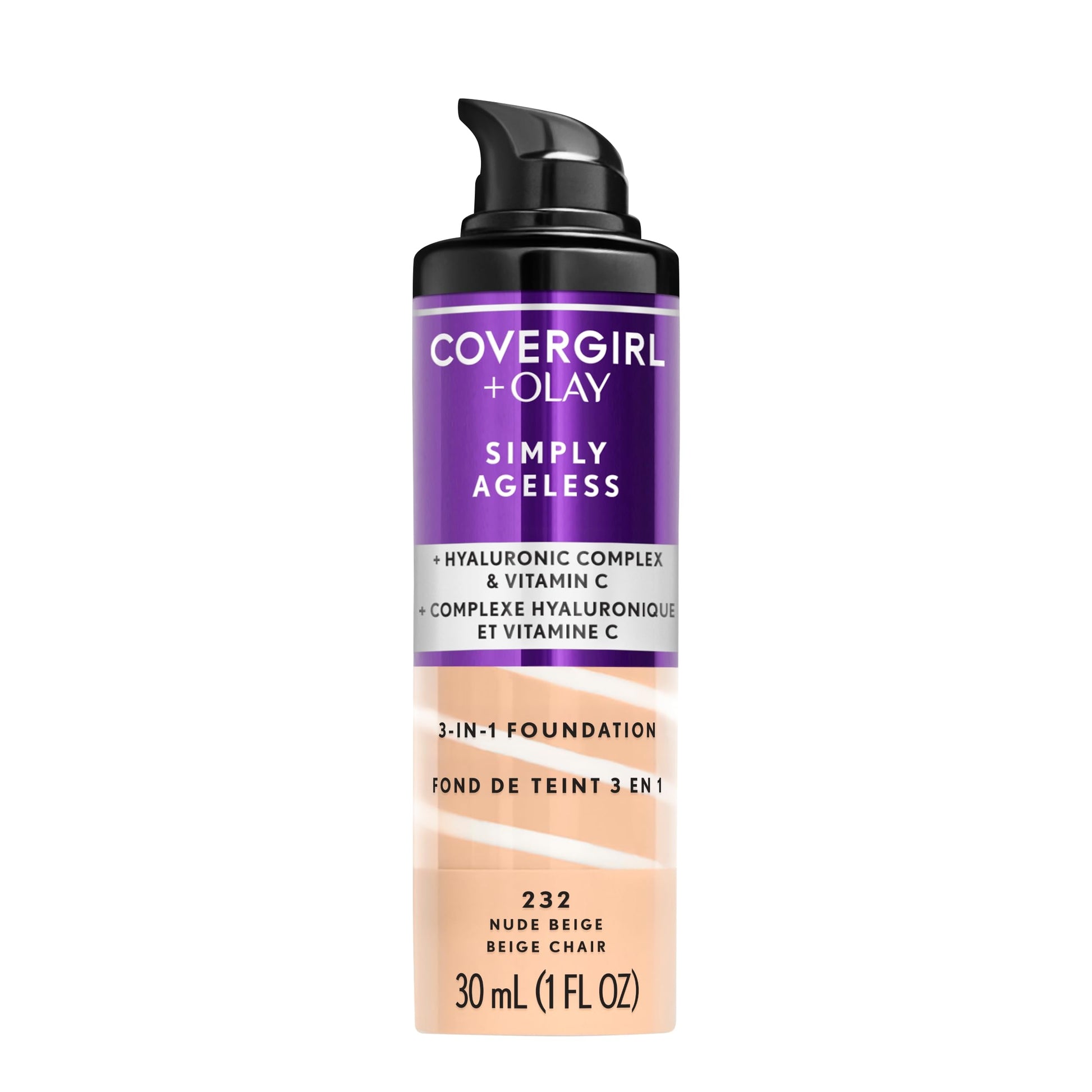 Buy COVERGIRL COVERGIRL & Olay Simply Ageless 3-in-1 Liquid Foundation, Matte Finish, Hyaluronic & Vitamin C Formula, 240 Natural Beige, 1 Count | Trusted India Store