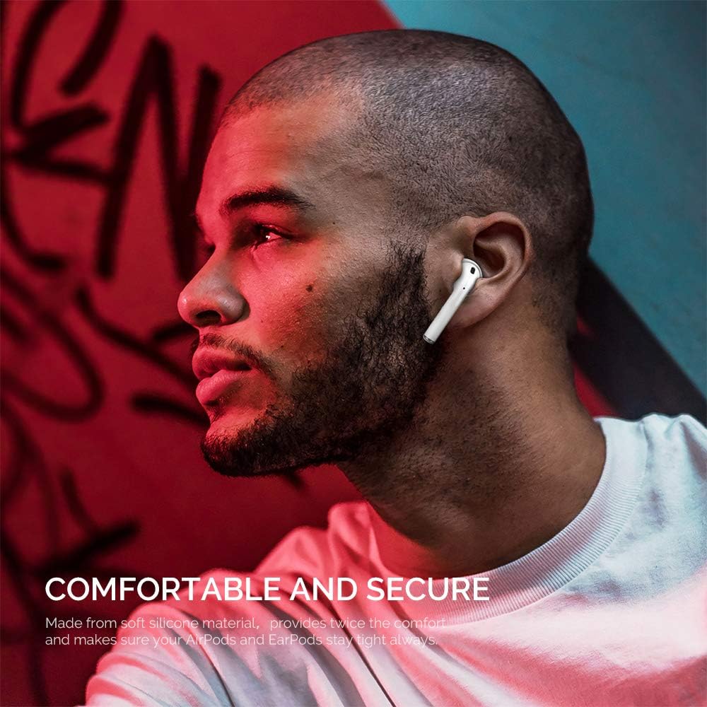 Buy now AhaStyle 4 Pairs AirPods Ear Tips Silicone Earbuds Cover [Not Fit in The Charging Case] Compatible with Apple AirPods (2 Pair Large & 2 Pairs Small, White) at indiglob india