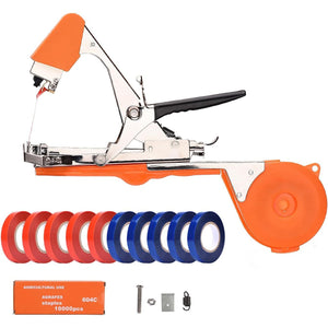 Buy now FUNTECK Garden Plant Tying Machine Branch Tape Tool for Vine, Tomato, Cucumber, Grape & Floral Support | Heavy-Duty Handheld Plant Binder with Durable Tape & Ergonomic Grip, Orange at indiglob india