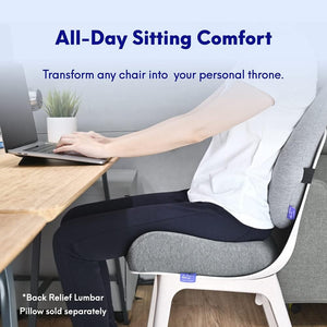 Buy now C CUSHION LAB Patented Pressure Relief Seat Cushion for Long Sitting Hours on Office/Home Chair, Car, Wheelchair - Extra-Dense Memory Foam for Hip, Tailbone, Coccyx, Sciatica - Light Grey at indiglob india
