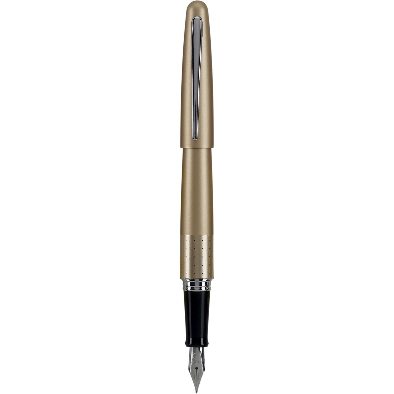 Buy now PILOT Metropolitan Collection Fountain Pen, Black Barrel, Classic Design, Medium Nib, Black Ink (91107) Gold Medium Nib at indiglob india