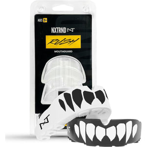 Buy now 2 Pack Nxtrnd Rush Mouth Guard for Boxing and Other Sports (Black & White Fangs) at indiglob india