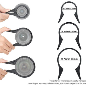 Buy now 3 Packs Camera Lens Filter Wrench Kit, CPL UV ND Filter Removal Wrench Tool Set, Fit 37mm-52mm 55mm-72mm 77mm-95mm Lens Thread for Canon Nikon Sony Fujifilm Olympus Panasonic and Other Camera at indiglob india
