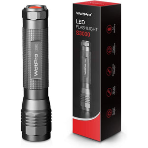 Buy now WdtPro High-Powered LED Flashlight S3000, Super Bright Flashlights - High Lumen, IP67 Water Resistant, 3 Modes and Zoomable for Camping, Emergency, Hiking, Gift at indiglob india