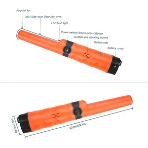 Buy now Longruner Metal Detector Pin Pointer Probe Waterproof Handheld Pinpointer with Holster Treasure Hunting Unearthing Tool Accessories at indiglob india
