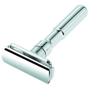 Buy now MERKUR FUTUR 701 Adjustable Double Edge Safety Razor - Bright Chrome | Adjustable Razor With Dial | Made in Germany | Plastic-Free | Snap-On Cap Design | Straight Bar at indiglob india