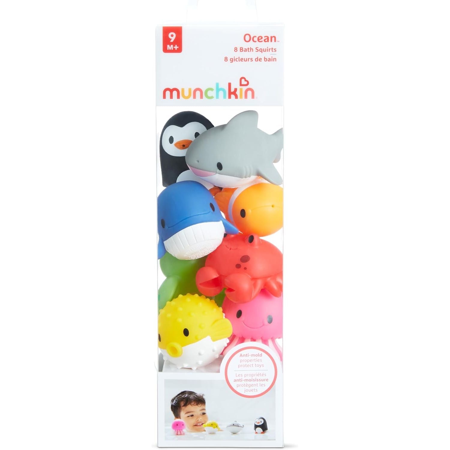 Buy now Munchkin Baby Bath Toy Squirts for Babies and Toddlers 9 Months and Up, Ocean Sea Animals Squirters, 8 Pack at indiglob india