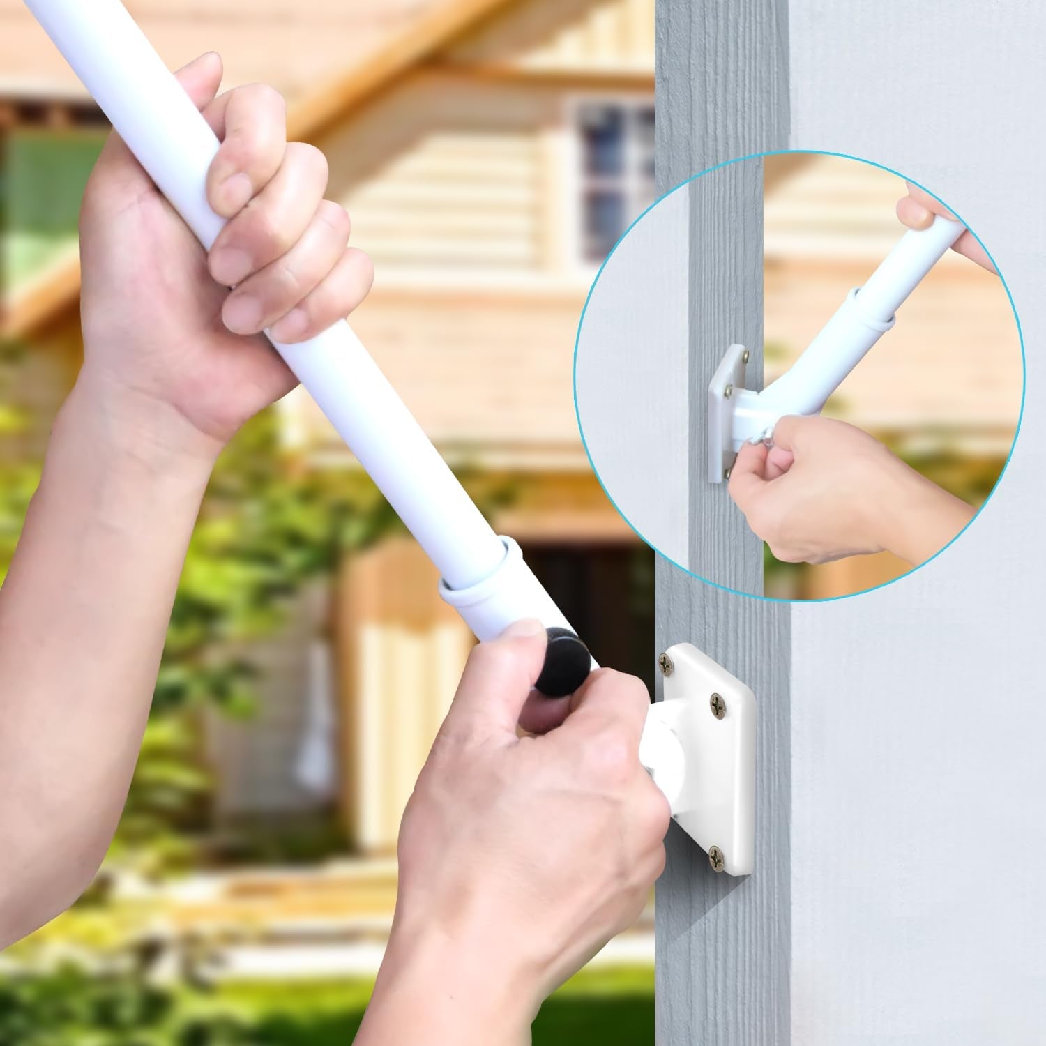 Buy now Anley Multi-Position Flag Pole Mounting Bracket with Hardwares - Made of Aluminum - Strong and Rust Free - 1" Diameter (White) at indiglob india