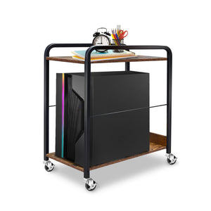 Buy now Desktop Tower Floor Stand, 2-Tier CPU Holder Heavy Duty ATX-Case Mobile Computer PC Stand Cart with Rolling Caster for Office Home (Wood) at indiglob india