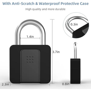 Buy now Fingerprint Padlock, Eseesmart Padlock Large Size, Combination Lock, Waterproof with Protective Case, Padlock with Key, with Mobile APP and Fingerprint Unlock, Suitable for Gates, Doors,Gym, Office at indiglob india