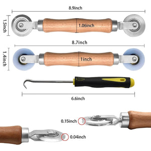 Buy now BAYTORY 3Pcs Screen Tool, Window Screen Spline Roller Tool with Wooden Handle and Steel/Nylon Bearing Wheels, Mesh Screen Door Repair Kit Easy to Use at indiglob india
