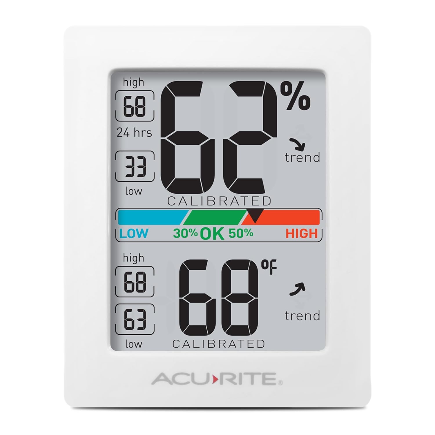 Authentic AcuRite AcuRite Humidity Meter Hygrometer and Indoor Digital Thermometer with Temperature Gauge and Humidity Gauge, Room Thermometer Comfort Scale, 3 x 2.5 Inches, White (01083M) | Buy Online India