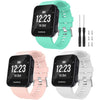 Watbro Band Compatible with Garmin Forerunner 35, Soft Silicone Watch Band Replacement Strap, for Garmin Forerunner 35 Smart Watch, Fit 5.11-9.05 Inch (130mm-230mm) Wrist - Milk+Pink+Teal