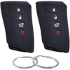Silicone Rubber Key Fob Cover Compatible with Lexus (4 Buttons) ES300h ES350 LC500 LC500h LS500h NX350 NX250 NX350h GX460 LS500 RX350 (Black Black) - BLACK BLACK