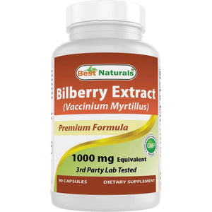 Buy now Best Naturals Bilberry Extract 1000mg Capsule (Non-GMO) Supports Healthy Vision, 90 Count at indiglob india