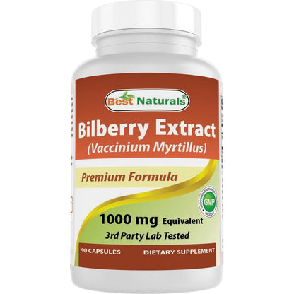 Buy now Best Naturals Bilberry Extract 1000mg Capsule (Non-GMO) Supports Healthy Vision, 90 Count at indiglob india