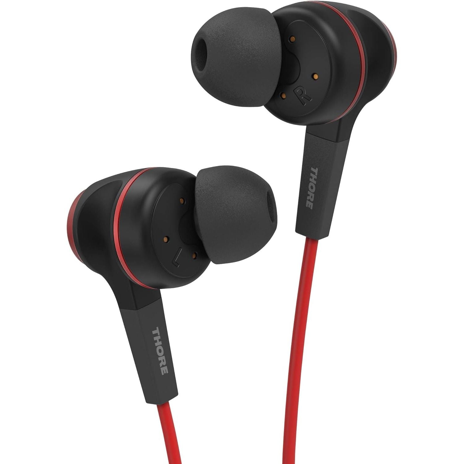 Buy now Thore iPhone Earphones (Apple MFi Certified) V120 in Ear Wired Lightning Earbuds (Sweat/Water Resistant) Headphones with Mic/Volume Remote for iPhone 12/13/14 Pro Max - Red at indiglob india