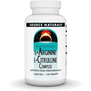Buy now Source Naturals L-Arginine L-Citrulline Complex, 120 Tablets, 1000 mg at indiglob india