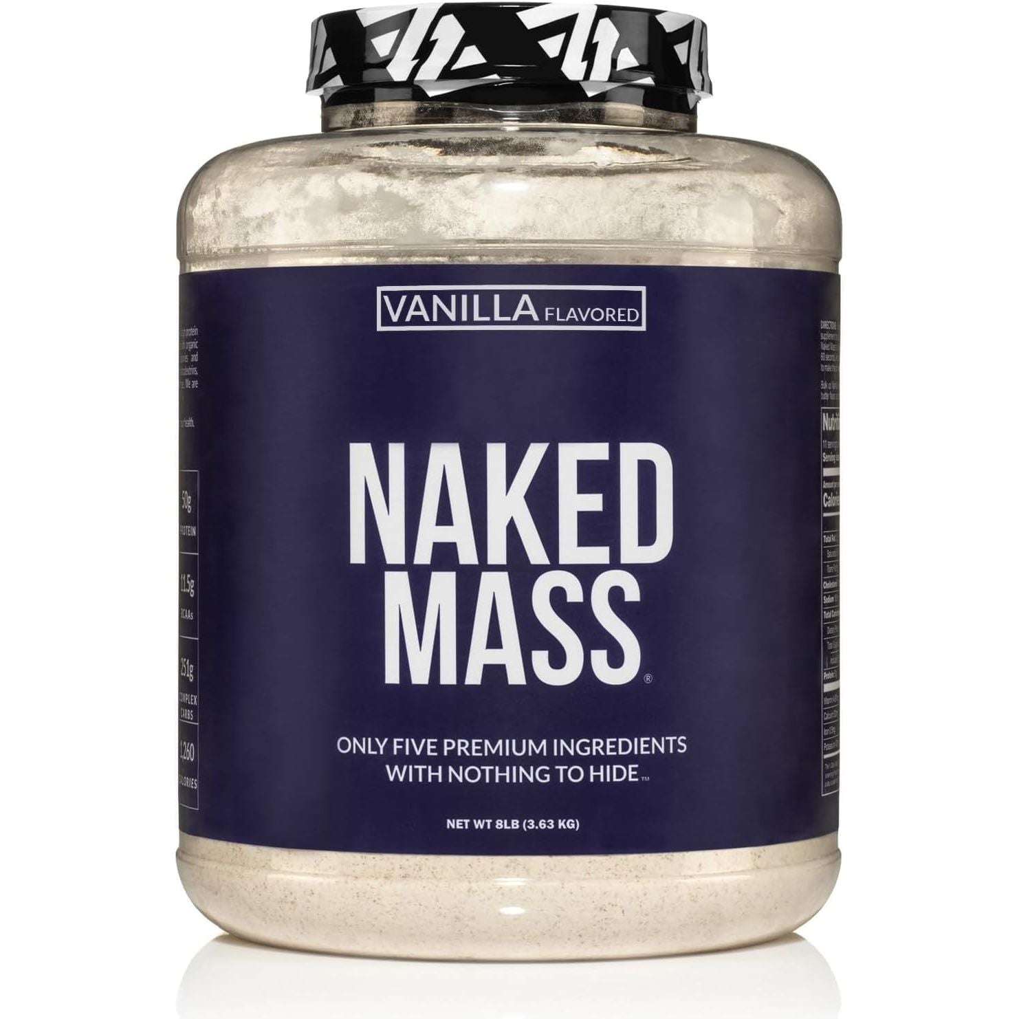 Buy now NAKED Mass - Natural Weight Gainer Protein Powder - 8 LB Bulk, GMO Free, Gluten Free & Soy Free. No Artificial Ingredients - 1,250 Calories per Serving 8 Pound (Pack of 1) Vanilla at indiglob india