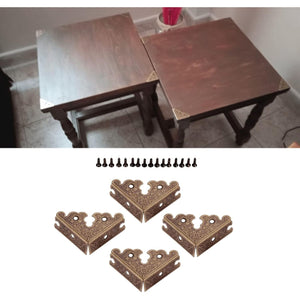 Buy now dophee 4Pcs Decorative Corner Protectors, Retro Style Edge Safety Guards Covers for Picture Frame Album Jewelry Box Gift Box Wooden Case Chest Tables Cabinet Furniture, 1.34"x1.34"-Antique Bronze at indiglob india