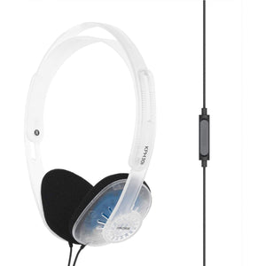 Buy now Koss KPH30iCL On-Ear Headphones, in-Line Microphone and Touch Remote Control, D-Profile Design, Wired with 3.5mm Plug (Clear) at indiglob india