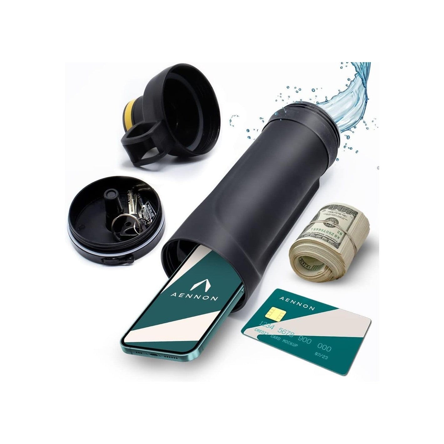 Buy now Diversion Water Bottle 13.5oz - Biggest Hidden Wallet Compartment - Best For Travel Or Hidden Safe For The Home - BPA Free Black Diversion Safe Storage at indiglob india